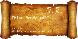 Thier Renátó névjegykártya